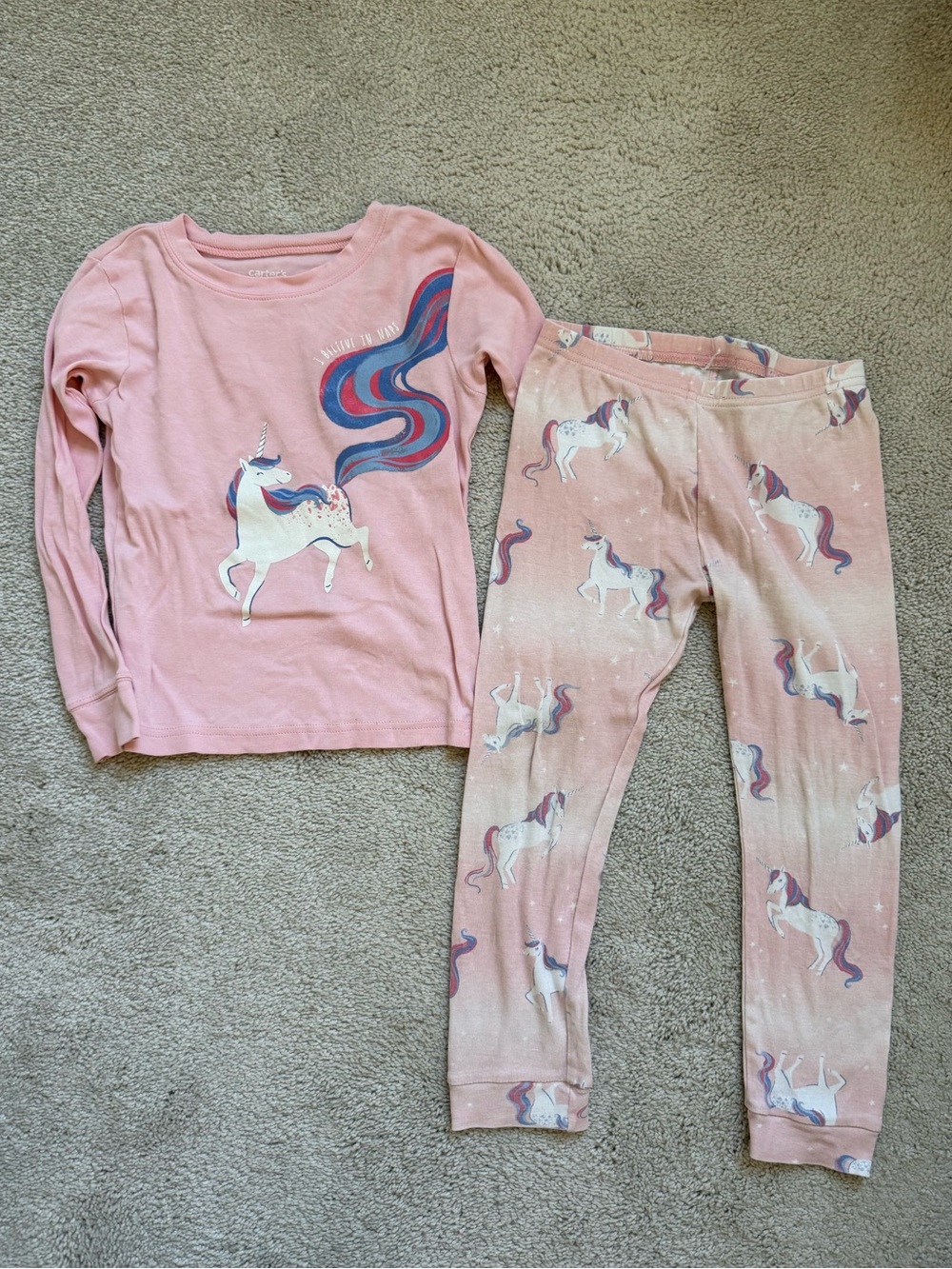 Carter's Pink Unicorn Long Sleeve Pajama Set